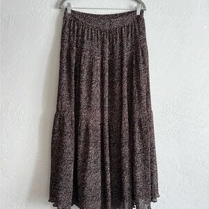 Lucy Paris Black Floral Maxi Skirt